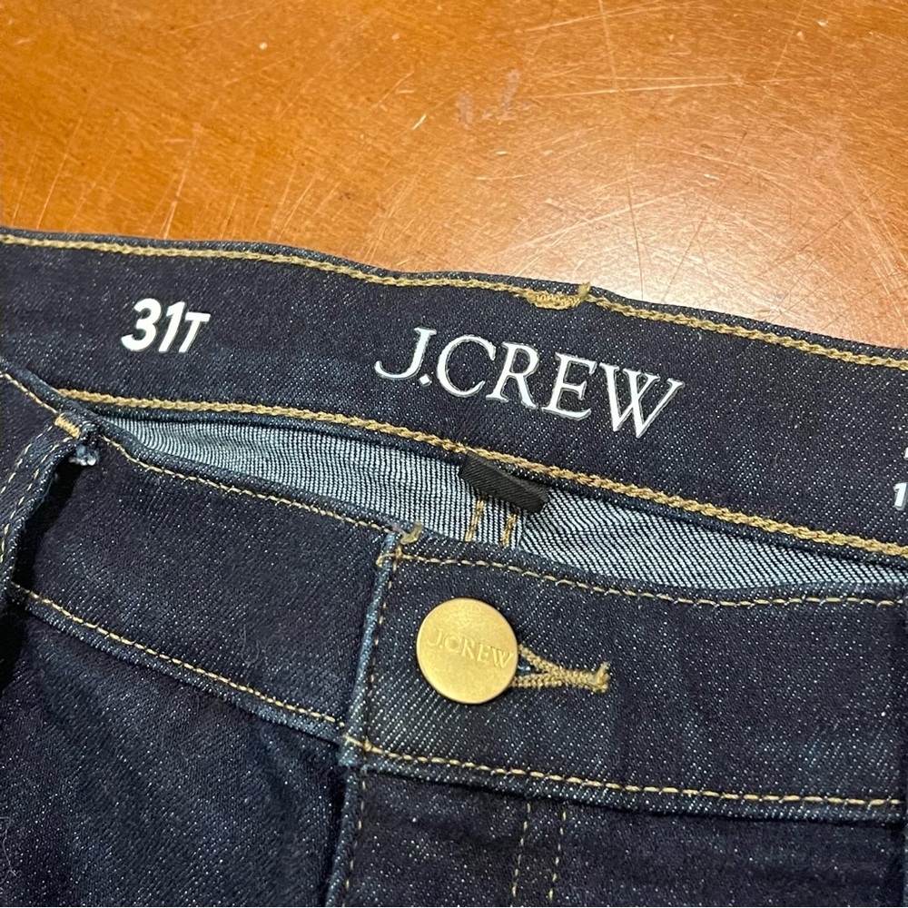 J,Crew Classic Mid-Rise Tall Slim Jean Resin Rinse Wash 31T Dark Denim 2000s - Picture 6 of 16